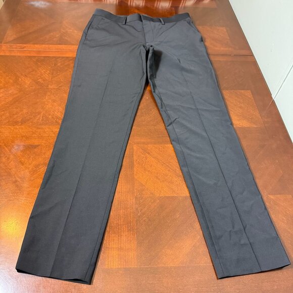Express Mens Extra Slim Fit Dress Pants 32 X 34 Wool & Polyester Blend Black - Picture 1 of 10